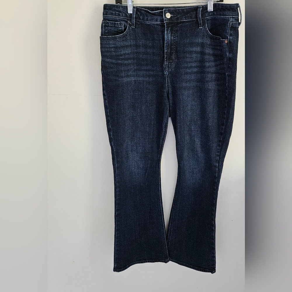 Old Navy Extra High Rise Flare Dark Denim Jeans